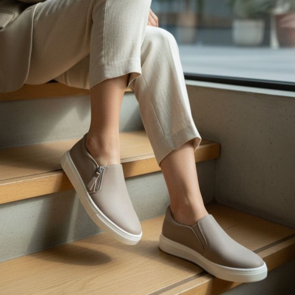 Kensie 6 Sneaker Woman Soren Zip Side Slip-on Shoe Minimalist Athleisure Casual